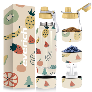 Thái Lan Nhà Máy Campuchia Nhà Sản Xuất 32Oz Chai Nước + 8Oz Dưới Đôi Tường Thép Không Gỉ Cách Điện Du Lịch 2 Trong <span class=keywords><strong>1</strong></span> Cốc - Product Image 1