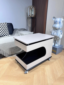 โต๊ะกาแฟปรับระดับความสูงได้ โต๊ะข้างอเนกประสงค์ พร้อมล้อเลื่อน ดีไซน์ทันสมัย สวยงาม สำหรับใช้ในบ้าน - Product Image 6