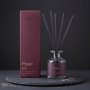 Aikun MOQ30pcs 100ml Glass Bottle Sticker Logo Burgundy Box Any Scent Long Lasting Scent Reed <b>Diffuser</b> Gift Set for Home Store - Product Image 1