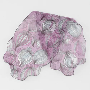 Bufanda de Mujer con Diseño Pintado a Mano, Estilo Étnico, 100% Poliéster, Transpirable, Ligera, para Todas las Temporadas, en Oferta - Product Image 3