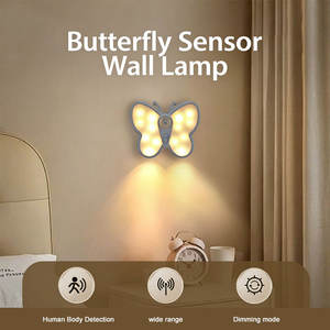 Veilleuse LED Papillon à Détection Corporelle 5V Rechargeable, Intelligente et Dimmable pour Couloir, Mur, Armoire, Sans Câblage - Product Image 2
