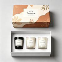Boîte d'emballage de luxe de haute qualité avec logo personnalisé pour coffret cadeau de trois bougies, boîte d'emballage pour kit cosmétique, boîte en papier