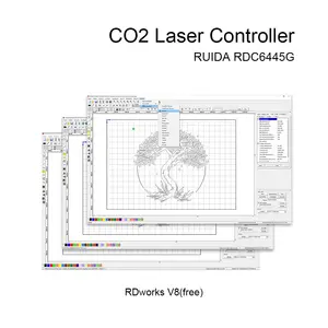 لوحة تحكم ليزر CO2 من Good-Laser Ruida RDC6445G لماكينة قطع ونقش بالليزر CO2 مع مفتاح تلميع/لوحة رئيسية/لوحة