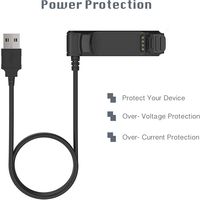 Câble de charge magnétique USB noir de remplacement de 1 m (3,3 pi) avec clip pour montre connectée Garmin Forerunner 220
