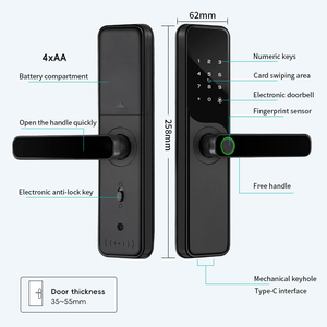 Serrure de porte intelligente à empreintes digitales Kyeles pour portes en bois, application Tuya Wifi - Product Image 2
