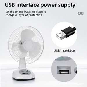 16-Inch Có Thể Sạc Lại Năng Lượng Mặt Trời Fan Dual Power 0.5H Hẹn Giờ 2 Tốc độ 5V USB Sạc 9V Năng Lượng Mặt Trời Bảng Điều Khiển ABS + PP 3-10H Runtime Xách Tay Fan - Product Image 5