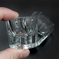 Mini tasses octogonales, en cristal, pour le mélange de poudre, outil, accessoires, pour manucure et pédicure