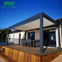 Pergolas Bioclimatiques de Luxe pour Hôtels : Mobilier d'Extérieur, Véranda, Toit Rétractable, Jardin, Portes en Verre Électriques en Aluminium, Pergolas à Lames Orientables