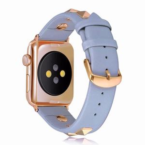 Nouveau Design Luxe Rivet Style <span class=keywords><strong>Bracelet</strong></span> de Montre pour <span class=keywords><strong>Apple</strong></span> <span class=keywords><strong>Watch</strong></span> Band Série 4 3 2 1 <span class=keywords><strong>Bracelet</strong></span> Hommes/Femmes <span class=keywords><strong>Bracelet</strong></span> en <span class=keywords><strong>Cuir</strong></span> 40/44/38/42mm - Product Image 1