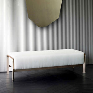 Taburete moderno, Banco <span class=keywords><strong>Arthur</strong></span>, taburete de acero inoxidable para cama, Banco de cama de cuero de microfibra para dormitorio de hotel - Product Image 1