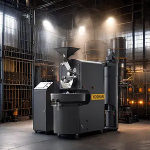Máquina comercial de torrefação de café 50k com refrigerador multifuncional e torradores de café industrial de 15kg