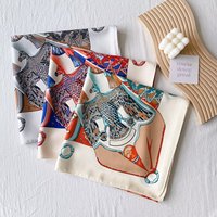 Châle carré léger en soie imprimée, grande écharpe pour femme, foulard pour femmes musulmanes 130*130cm, vente en gros WJ1013E
