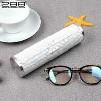 Étui à lunettes en cuir PU haut de gamme E88, étui à lunettes de soleil léger, élégant et résistant à la pression, boîte de rangement pour lunettes