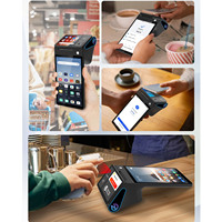 Mesin Terminal Pos dengan Printer, Mesin Kasir Pos Layar Sentuh Pintar Kecil, Mesin Pos Genggam Android, All in One