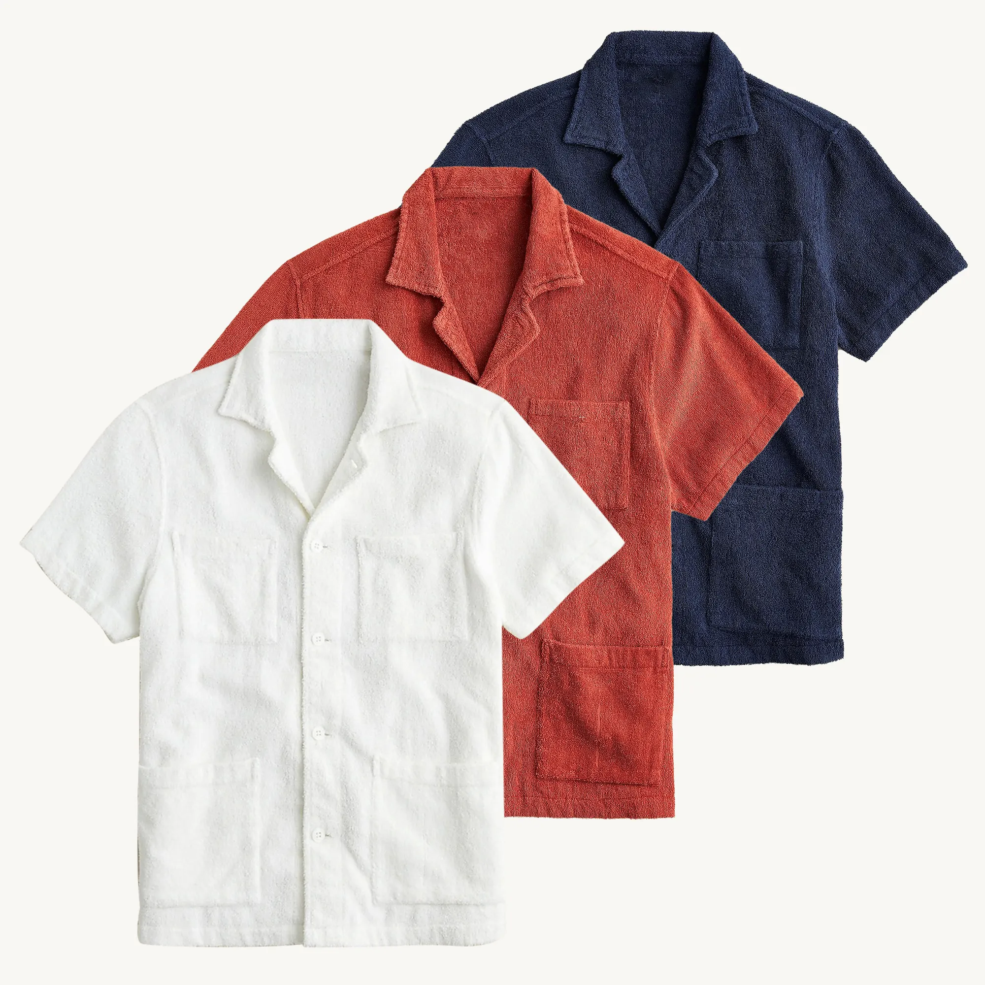 قميص كاجوال من القطن 100 ، قمصان صيفية بجودة عالية ، أبيض مقاس كبير, قمصان تيري الفرنسية