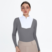 Camisas de Competición para Mujer, Ropa de Equitación, Camisetas Ecuestres de Malla Transpirable para Dama