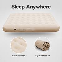 Matelas pneumatique floqué double taille 200x150x25cm avec pompe électrique intégrée, lit gonflable pour la maison, les invités et le camping