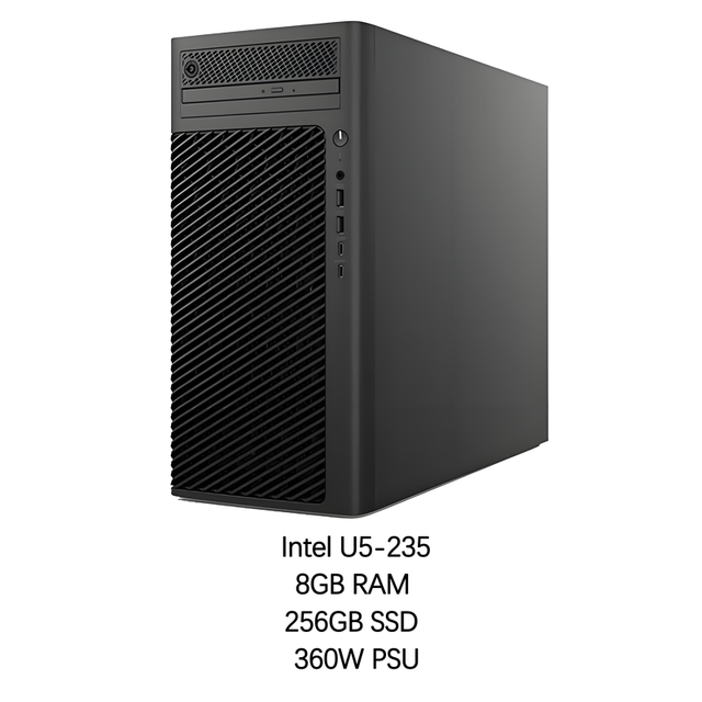 New Pro Max T2 Business Desktop U5-235 8GB RAM 256GB SSD Windows 11 Computer Tower Workstation for Cad Industrial Design