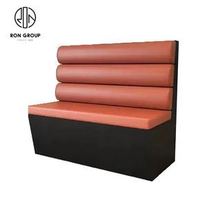 Muebles Modernos de Madera y Cuero para Restaurantes de Comida Rápida, Sofá, Sillas y Mesa - Product Image 6