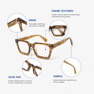 Chimis M1030 unisexe acétate <span class=keywords><strong>lunettes</strong></span> Logo personnalisé marque privée classique décontracté carré pleine jante Durable <span class=keywords><strong>lunettes</strong></span> cadre solide - Product Image 6