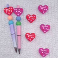 Perles en vrac en silicone PVC 3D en forme de cœur irrégulier de dessin animé kawaii pour la fabrication de bijoux et de colliers de stylo