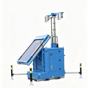 Tour d'éclairage solaire mobile extérieure sur remorque pour la construction - Product Image 2