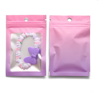 Pochette Ziplock Personnalisable Bicolore Transparente avec Fenêtre et Trou de Suspension en Feuille d'Aluminium pour Emballage de Bijoux et Accessoires Capillaires