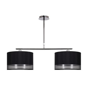 Lámpara de mesa, 2xE27, cromo-negro, 86x25 cm, ideal para iluminar espacios y decorar con estilo moderno. - Product Image 1