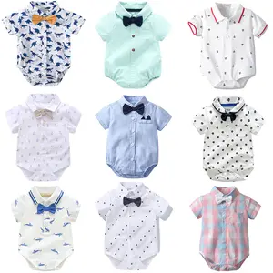 Whole hot sale name luxury brand korea high quality 2 two piece baby and kids clothing custom button up shirt