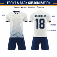 Maillot de football personnalisé en gros, OEM, sublimation, séchage rapide, respirant, tenue d'équipe de club avec logo, nom et numéro