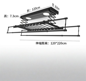 Intelligent electric clothes drying rack ultra-thin clothes dryer telescopic rod balcony remote control voice control - Product Image 6