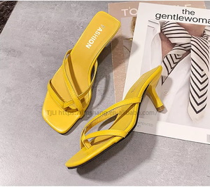 Top Selling High Heel Women Shoes Sandals With Fashionable Design Summer New Style <b>Clip</b> Toe Cross Strap Chunky - Product Image 6