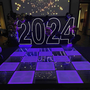 Magnetic <b>Led</b> Dance Floor 3d Tempered Glass Surface For High End Wedding And Corporate Event Stage Setup - Product Image 1