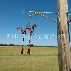 Carillon éolien en résine Dragon Bleu, ornement suspendu d'extérieur pour jardin, pendentif décoratif en forme d'animal, artisanat - Product Image 2