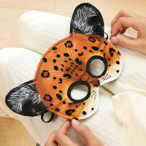 Mascarilla Facial de felpa 3D para niños, máscara de Animal de águila, Tigre, leopardo, Animal de peluche, para dormir, fiesta, gran oferta, <span class=keywords><strong>Amazon</strong></span> - Product Image 6