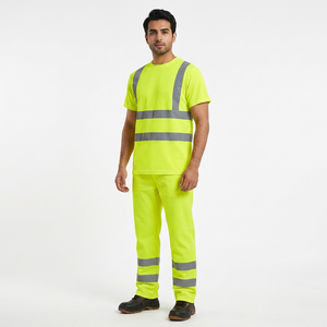T-shirt réfléchissant haute visibilité en polyester personnalisé pour hommes, idéal pour les vêtements de travail de sécurité, avec support de logo - Product Image 1