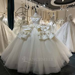 Vestido de Novia Lsml098 sin Tirantes con Flores 3D, Cintura con Volantes, Falda Larga, Silueta Alta y Delgada, Jancember - Product Image 2