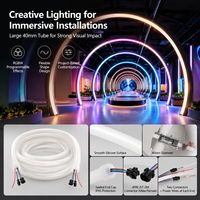 Tube néon LED flexible en silicone RGBW rond de 40 mm, 24 V, adressable, 1834IC, 10 m/rouleau, pour façade, scène, signalétique