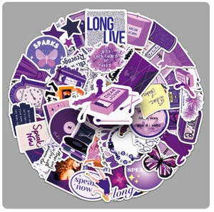 50 Pegatinas Decorativas Impermeables para Equipaje <span class=keywords><strong>de</strong></span> <span class=keywords><strong>Taylor</strong></span> Swift, Álbumes Speak Now y Love Confessions, Venta al Por Mayor - Product Image 5
