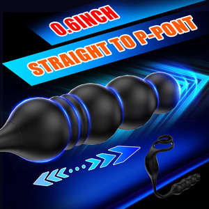 Remote Control 9 Thrusting Prostate Massager <b>Silicone</b> Dildo With <b>Ring</b> Testicle Vibrator Anal Sex Toy <b>for</b> <b>Men</b> - Product Image 3
