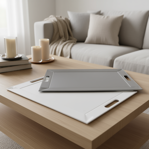 ถาดเสิร์ฟแบบพลิกกลับได้ รุ่นฟรีฟอร์ม สีเทาขาว สำหรับตกแต่ง - Product Image 3