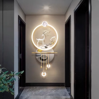 Nouvelle collection très demandée : Décoration murale LED pour entrée, toile en cristal avec impression numérique moderne de paysage