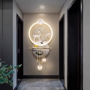 Penjualan laris baru pintu masuk gaya seni dinding Led dekorasi rumah kanvas kristal cetak Digital lanskap Modern - Product Image 2