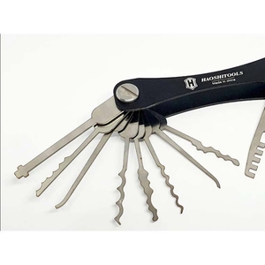 Mới Haoshi Công Cụ Gấp Keychain Dao Gấp Lựa Chọn Công Cụ Phong Cách 20 Trong 1 Khóa <span class=keywords><strong>Pick</strong></span> Set Thợ Khóa Công Cụ - Product Image 4