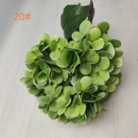 Vente directe usine – Bouquet d'hortensias en latex vert, violet et blanc, impression 3D, toucher réel, 5 têtes, pour mariages et événements