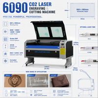 Machine de gravure laser CO2 6090 60/80/100/130/150W, découpeuse laser 100W pour cuir, acrylique, plastique, bois
