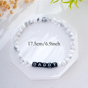 Pulsera <span class=keywords><strong>de</strong></span> cuentas con nombre personalizado Resoul, pulsera <span class=keywords><strong>de</strong></span> piedra natural con letra del alfabeto, brazalete elástico con palabra personalizada, regalo <span class=keywords><strong>de</strong></span> joyería para mujer - Product Image 5