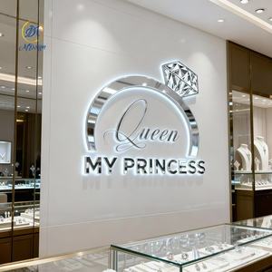 इनडोर आउटडोर दुकान का नाम सोने की रोशनी वाली दीवार लोगो ऐक्रेलिक संकेत गहने स्टोर के लिए कस्टम 3 डी बैकलिट वाला पत्र साइन बोर्ड - Product Image 3