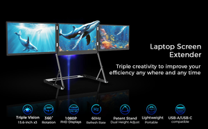 Monitor Triple de 15.6'' FHD Táctil IPS Ultrafino con HDMI/USB-C Plug-Play para PC, Monitor Plegable para Juegos de Portátil - Product Image 4