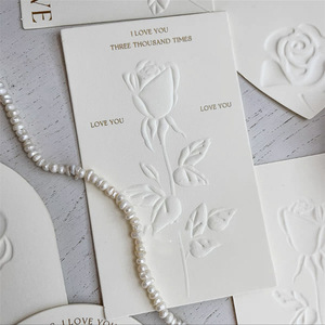 Высокое качество, 400 г, хлопковые тисненые золотые фольгированные открытки, сердце, роза, искусство, переработанная бумага, открытки на день рождения, поздравительные открытки - Product Image 2